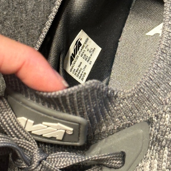 Men’s Avia Slip On w Laces Knit Athletic Sneakers, Gray w Black & White, Sz 11.5 - Picture 6 of 8